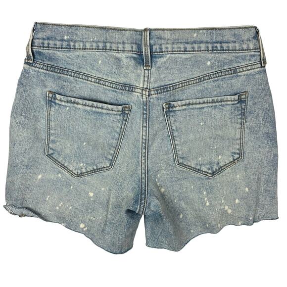 Old Navy Women's Blue Denim Mid Rise Distressed Cut Off Hem Mini Jeans Shorts 2 - Picture 2 of 4